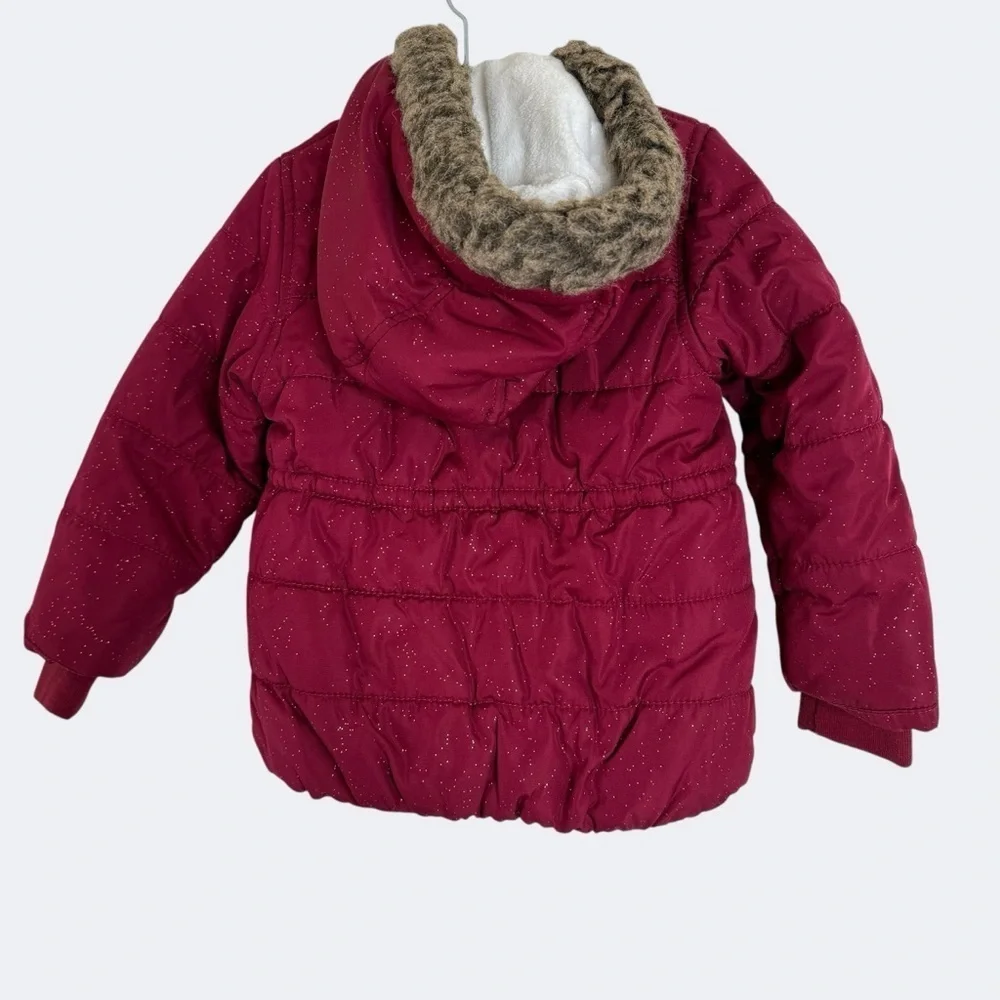 Carter's Kids Red Quilted Lined Hooded Jacket 3T Girls